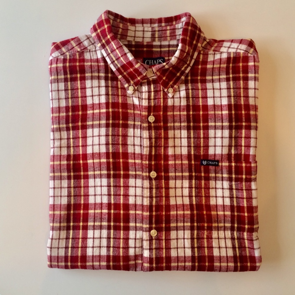 Chaps Burgundy Plaid Flannel Shirt - Size XXL